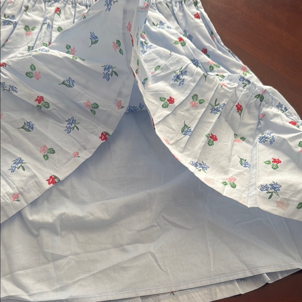 Janie and Jack Blue Floral girls sun Dress in White with Red and Blue flowe - Picture 9 of 16